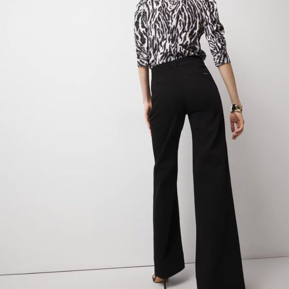 nwt WHITE HOUSE BLACK MARKET high rise wide leg ultra soft trouser pants 0 - Picture 3 of 3